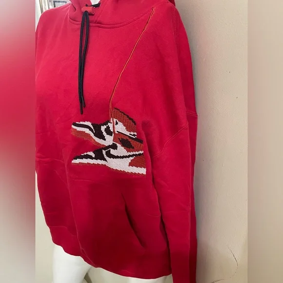 Jordan Red Hoodie with Logo - Picture 2 of 4
